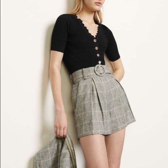 Sandro Pants - SANDRO | Beya Plaid Shorts XS